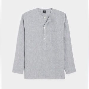 Todd Snyder x Baird McNutt Shirt Henley Mens XS Irish Linen Long Sleeve Gray NEW